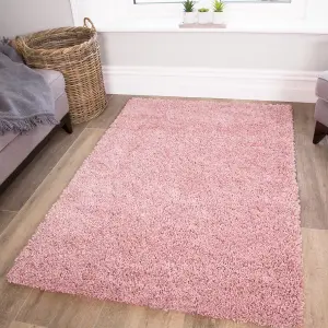 Soft Value Baby Pink Shaggy Area Rug 133x190cm