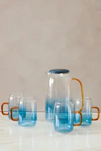 Maison by Premier Noa Blue Glass And Jug Five Piece Set