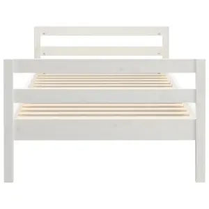 Berkfield Bed Frame White 90x200 cm Solid Wood Pine