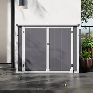 Grey Waterproof Outdoor Metal Shed Garden Storage Shed Tool Bicycle Storage Shed