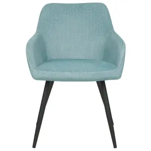 Set of 2 Dining Chairs CASMALIA Velvet Light Blue