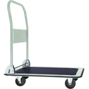 Folding Trolley - 2 fixed, 2 swivel wheels, 150 kg load capacity, 73 x 47 cm load bed - white