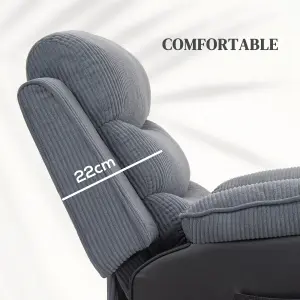 Power Lift Recliner Chair with Remote Control and 2 Side Pockets, Dark Grey