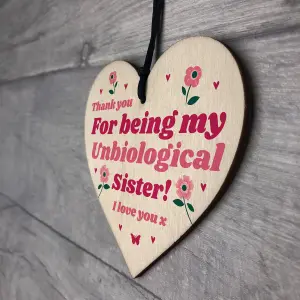 Best Friend Plaque Hanging Wooden Heart Unbiological Sister Gift Friendship Sign