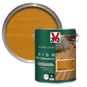 V33 High performance Light Oak Satin Quick dry Decking Stain, 5L