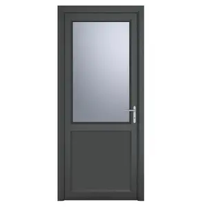 Upvc Single Door Black/White / 209cm H x 89cm W x 7cm D