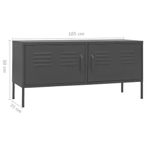 Berkfield TV Cabinet Anthracite 105x35x50 cm Steel