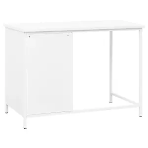 Berkfield Industrial Desk with Drawers White 105x52x75 cm Steel