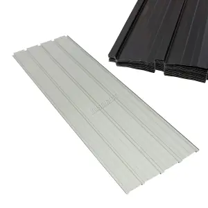 Birchtree 16PCS Galvanized Metal Roof Sheets Panels Corrugated Roofing Garage Shed Black