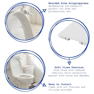 Harbour Housewares Square Soft Close Toilet Seats - White - Pack of 2