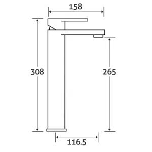 Galla Polished Chrome Square Deck-mounted Tall Basin Mono Mixer Tap