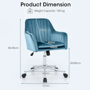 Costway Home Office Chair Ergonomic Swivel Computer Desk Chair Leisure Vanity Armchair