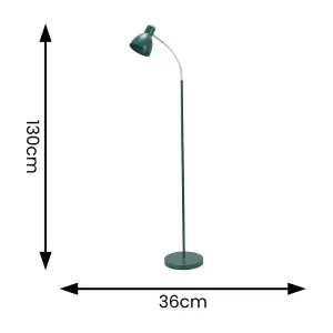 ValueLights Woody Teal Metal Dome Shade Wooden Base Freestanding Floor Lamp with LED Bulb