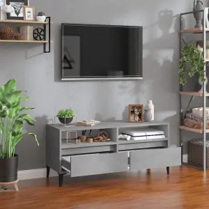 Berkfield TV Cabinet Concrete Grey 100x34.5x44.5 cm Engineered Wood