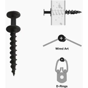 Hangman Black Bear Claw Picture Hanging Screws (10 Pack) BCD-10