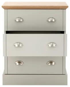 GFW Kendal 3 Drawer Chest Grey