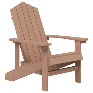 Berkfield Garden Adirondack Chair with Table HDPE Brown