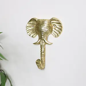 Melody Maison Gold Elephant Head Wall Hook