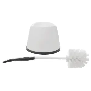 JVL Rubber Grip Handle Toilet Brush, White