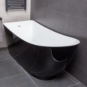 Edmonton Black Acrylic Freestanding Bath (L)1750mm (W)750mm