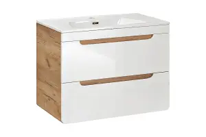 Bathroom Furniture Set Vanity Sink Unit Wall Cabinet Tallboy White Gloss Oak Arub