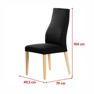 Feodosiy Upholstered Dining Chair (Set of 2) Black / Beech