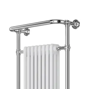 VURTU7 Designer Vertical Period Style Column Radiator, 952(H) x 659(W), Chrome White, 613682