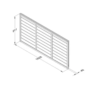 Forest Garden Traditional Overlap Dip treated 3ft Wooden Fence panel (W)1.83m (H)0.91m