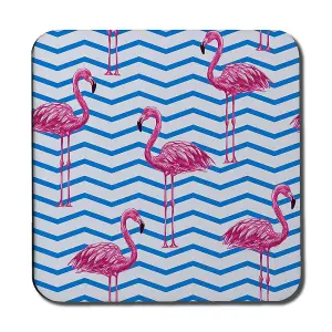 Flamingo & Blue Geometric Lines (Coaster) / Default Title