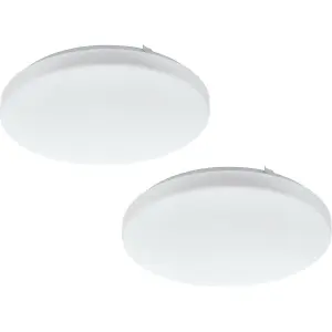 2 PACK Wall Flush Ceiling Light Colour White Shade White Plastic Bulb LED 17.3W