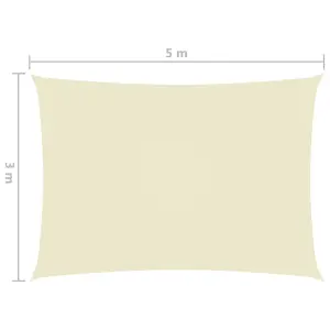 Berkfield Sunshade Sail Oxford Fabric Rectangular 3x5 m Cream