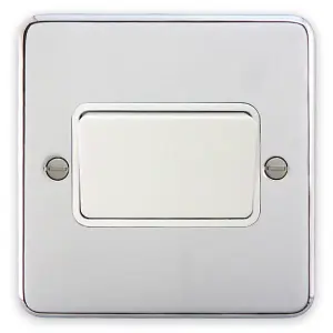 Deta 1949CHW Fan Isolator Switch TP (Polished Chrome / White Insert)