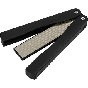 Folding Diamond Whetstone - 400 & 600 Grit Surface - Blade Tool Sharpening Stone