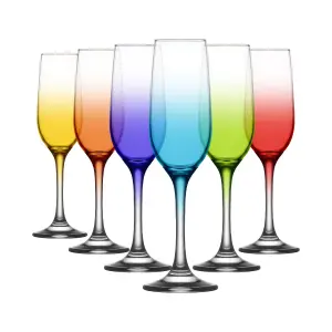 LAV 215ml Fame Glass Champagne Flutes - Full Colour - Pack of 6