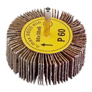 Draper  Abrasive Flap Wheel, 80 x 30mm, 60 Grit 76468