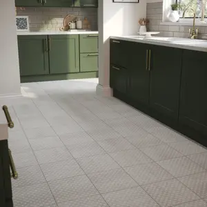 Laura Ashley Wickerwork Dove Grey Matt Patterned Ceramic Indoor Wall & floor Tile Sample