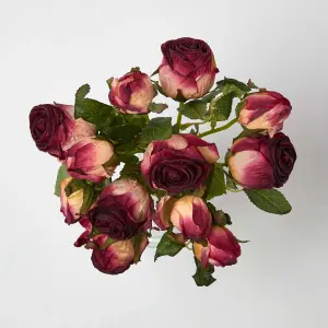 Homescapes Artificial Bouquet of Dried Burgundy Roses