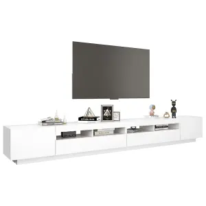 Berkfield TV Cabinet with LED Lights White 300x35x40 cm