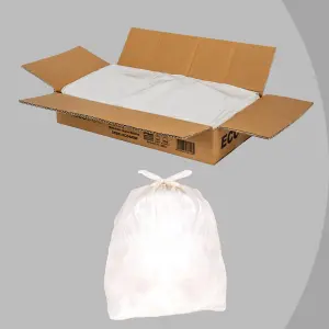 ECO440W Medium Duty Refuse Sack White - Bin Bags - Bin Liners - 80L - 200 Bags