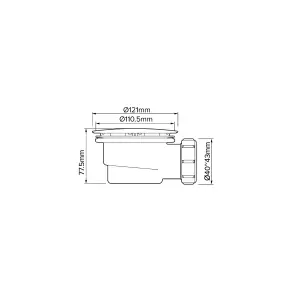 Flomasta Shower Dome Shower Trap (Dia)147mm