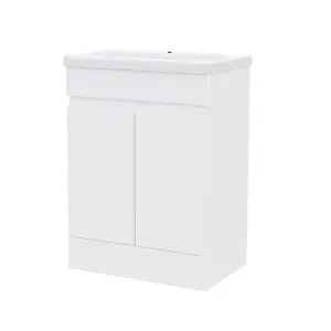 Nes Home Alaska White 600 mm Freestanding Basin Vanity Unit