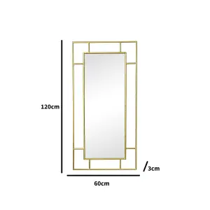 Melody Maison Large Gold Framed Wall Mirror 120cm x 60cm