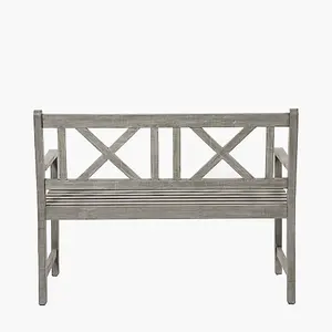 Grey 2 Seater Acacia Wood Garden Bench