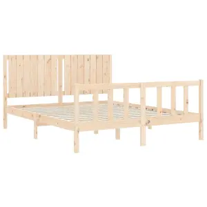 Berkfield Bed Frame with Headboard 160x200 cm Solid Wood