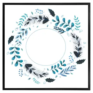 Blue leaves frame (Picutre Frame) / 12x12" / Grey