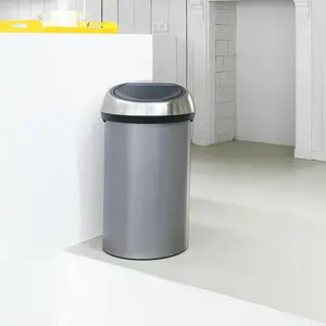 Brabantia 60 Litre Touch Bin Platinum / Matt Steel