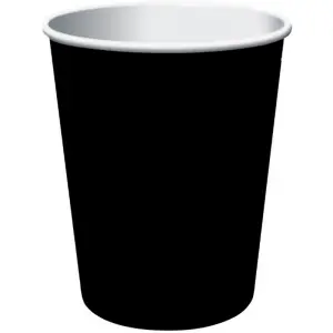 Amscan Paper Plain Party Cup (Pack of 8) Black (One Size)