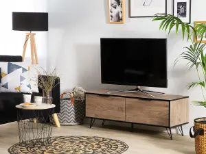 Beliani Industrial TV Stand Light Wood HALSTON