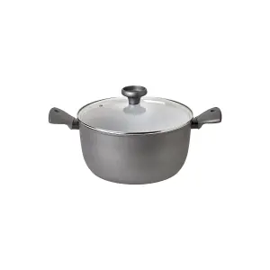 Prestige Earth Pan Grey Round Aluminium Eco-Friendly Dishwasher Safe Covered Cooking Stockpot 28cm, 7.5L