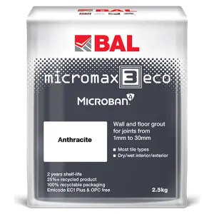 BAL Micromax3 ECO Antimicrobial Wall & Floor Anthracite Grout, 2.5kg